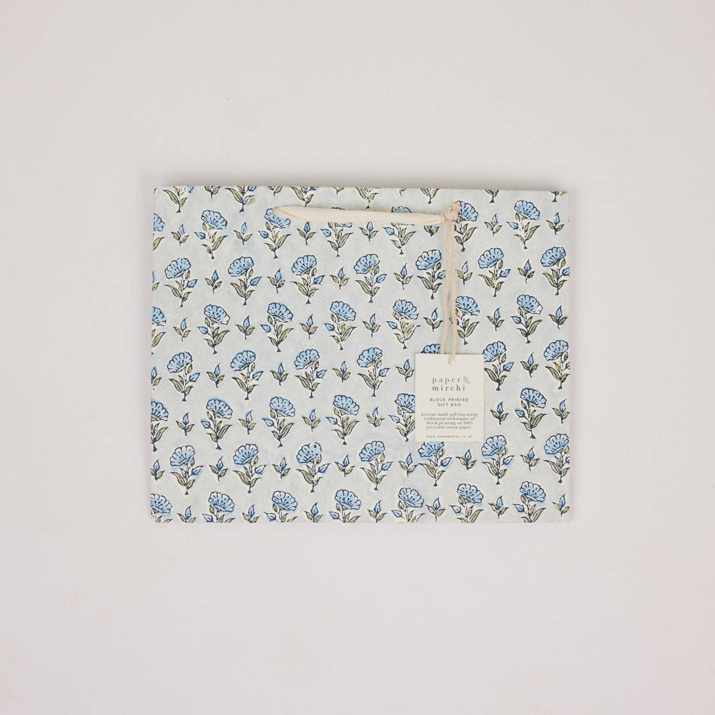 Hand Block Printed Gift Bags (Medium) - Blue Stone Refresh