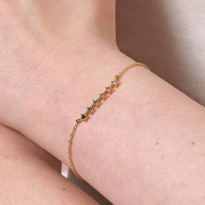Blue Ombre Crystal Star Bar Bracelet in Gold