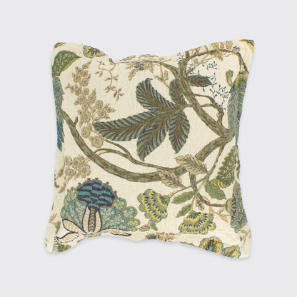 Constance Green/Blue - Cushion Cover Cream background