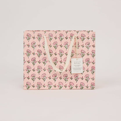 Hand Block Printed Gift Bags (Medium) - Blush Refresh