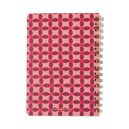 Tulip A5 Twin Wire Notebook - Pinwheel Pink