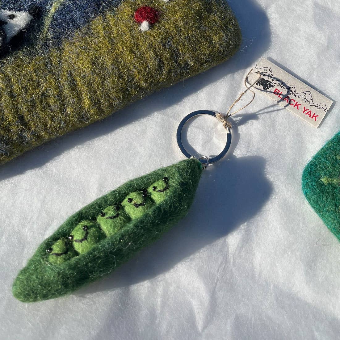 Felt Keychain - Peas In A Pod Felt Keyring