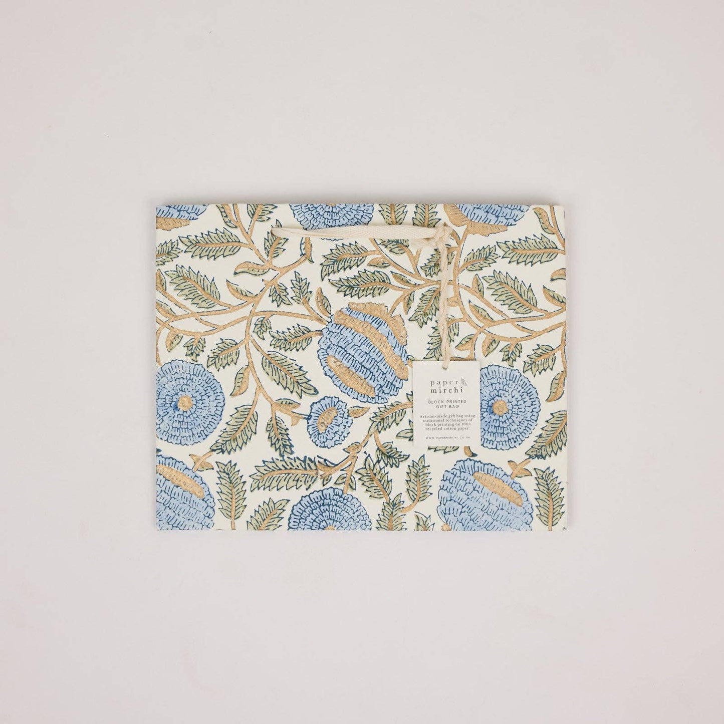Hand Block Printed Gift Bags (Medium) - Blue Stone Refresh