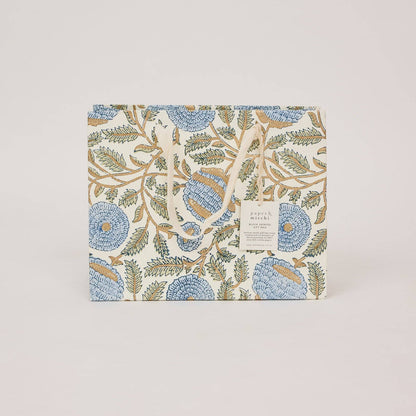 Hand Block Printed Gift Bags (Medium) - Blue Stone Refresh