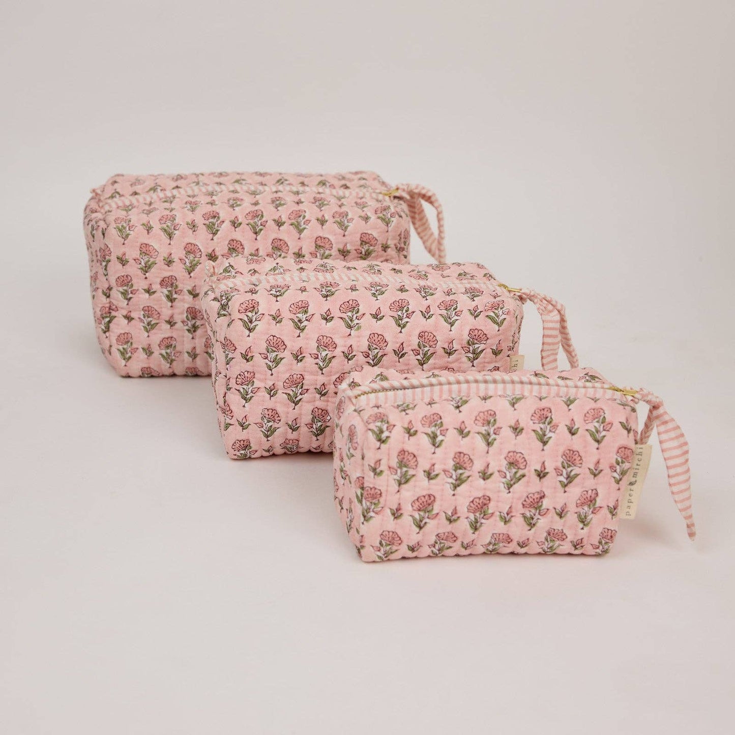Organic Cotton Toiletry Bag (Medium) - Ditsy Floral Blush