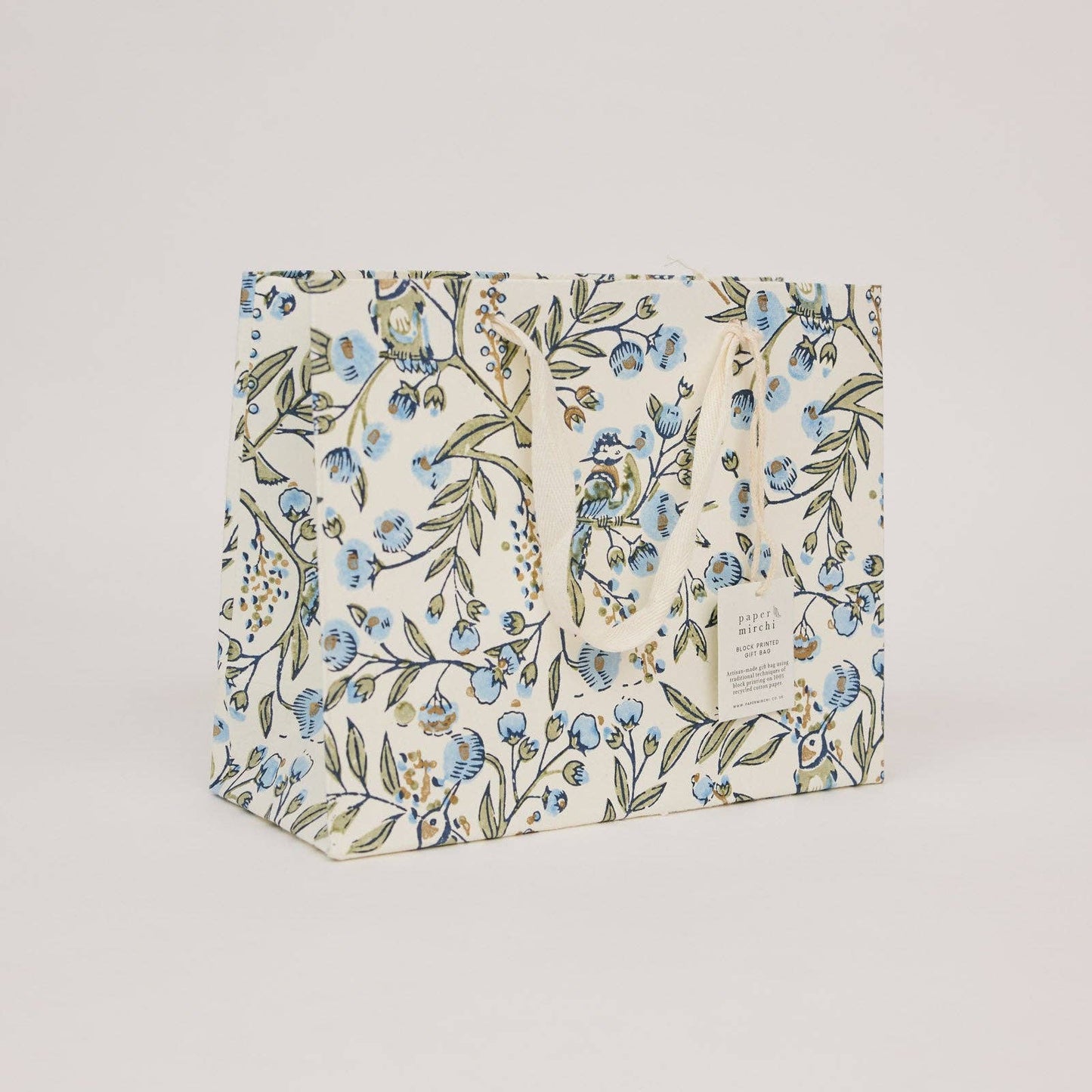 Hand Block Printed Gift Bags (Medium) - Blue Stone Refresh