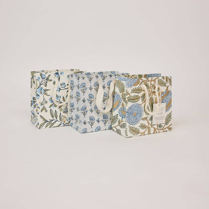 Hand Block Printed Gift Bags (Small) - Blue Stone Refresh