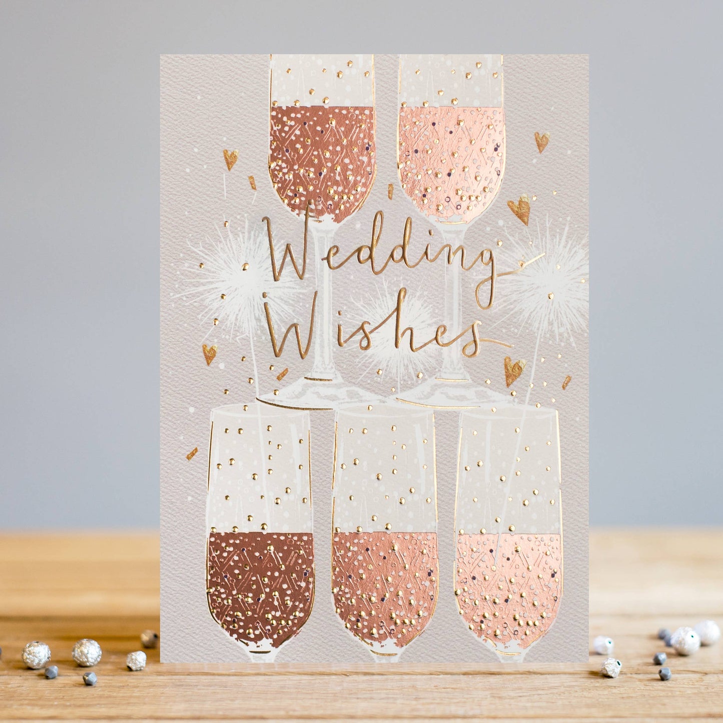 Champagne Wedding Card | Wedding Wishes Card