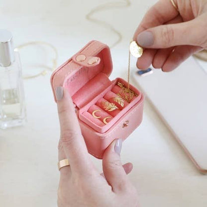 Peach  Pink Mini Travel Ring Box