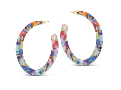 Olivia Semi Cut Out Resin Hoop Earrings