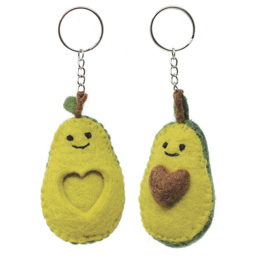 Felt Keychain - Pair of Avocado Keyrings