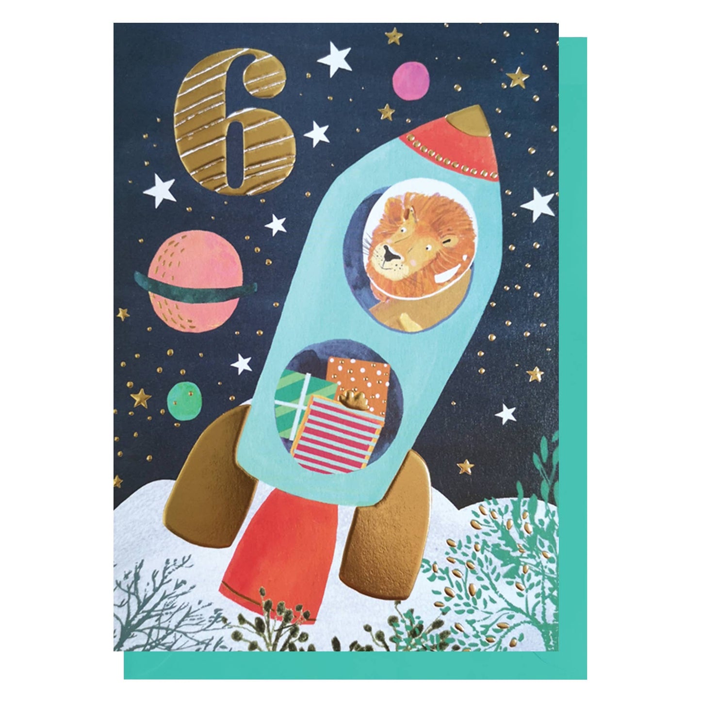 Age 6 | Rocket Birthday Card | Milestone Age | Kids Cards