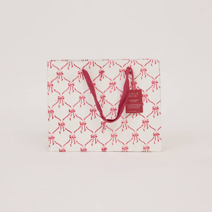 Block Printed Gift Bags (Medium) - Christmas Pudding