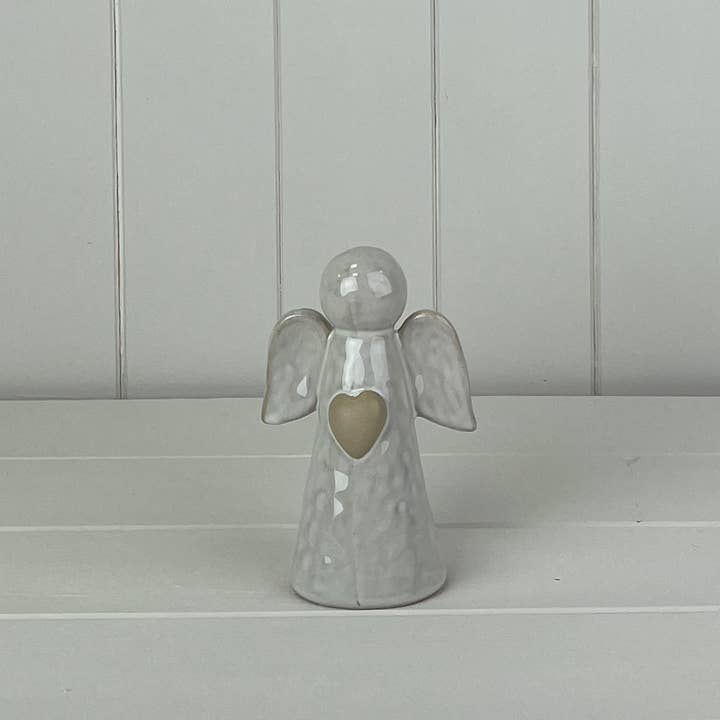 White Ceramic Angel Ornament (13.5cm)