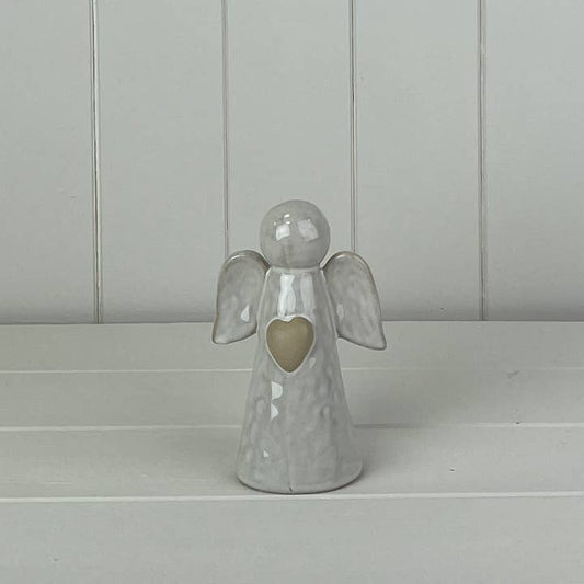 White Ceramic Angel Ornament (13.5cm)