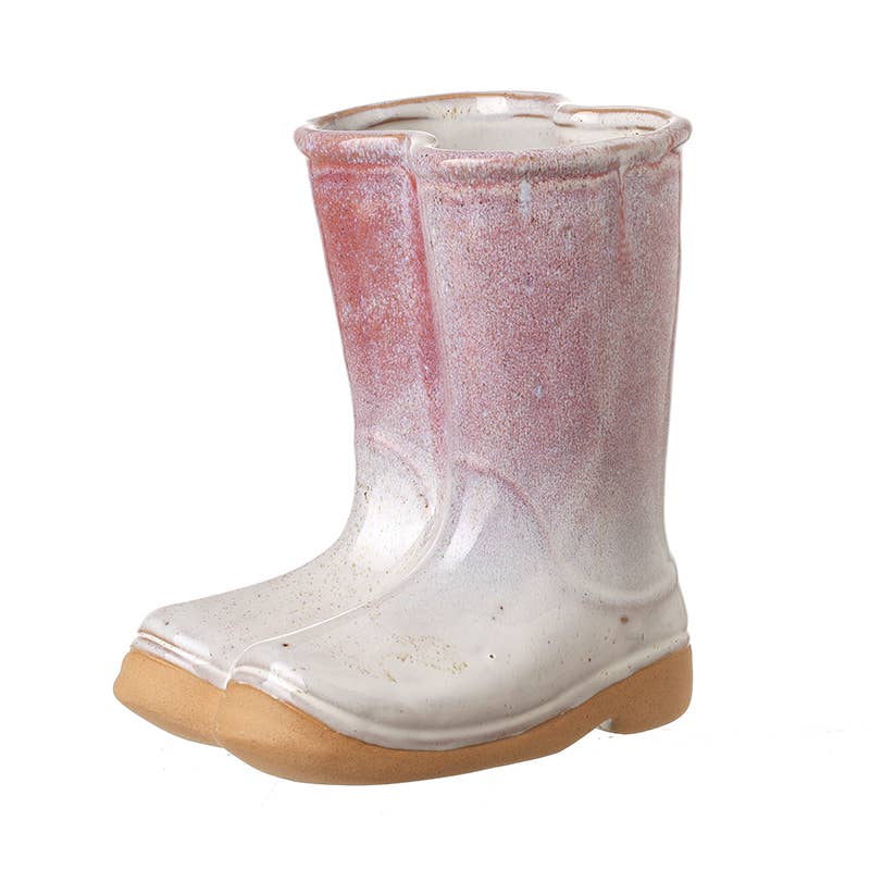 CERAMIC WHITE AND RED WELLIES