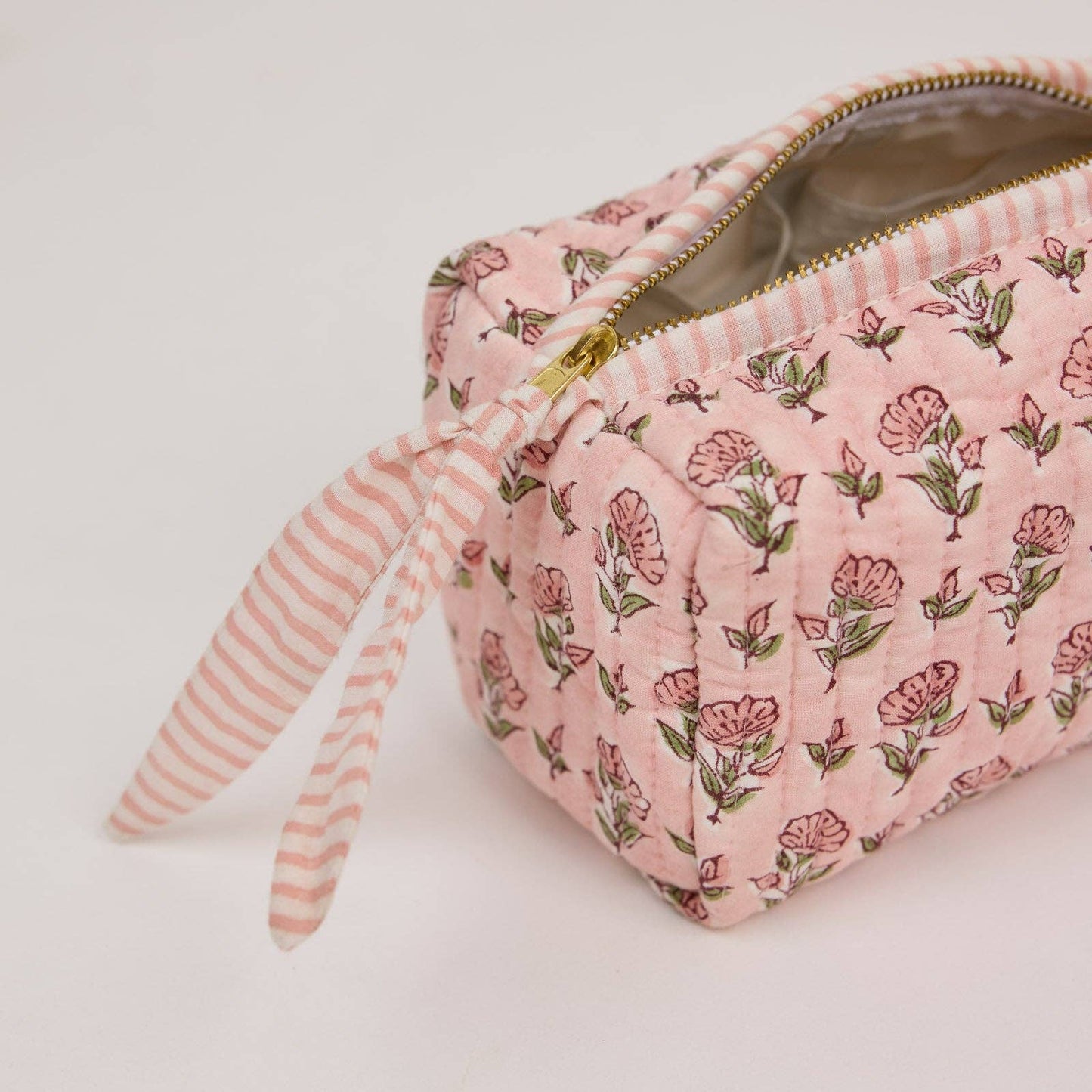 Organic Cotton Toiletry Bag (Small)  - Ditsy Floral Blush