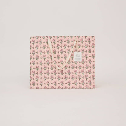 Hand Block Printed Gift Bags (Large) - Blush Refresh