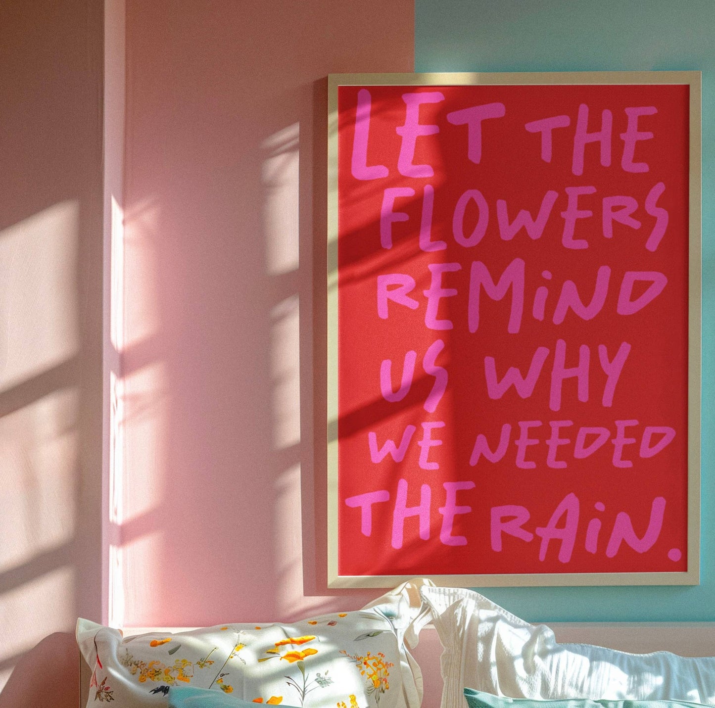 Let the flowers remind us why we needed the rain print