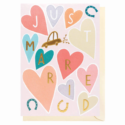 Just Married Hearts | Wedding Card
