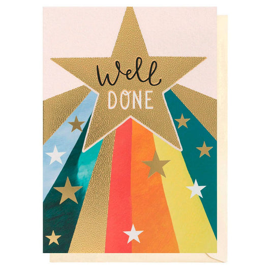Well Done Rainbow Star | Congratulations Card