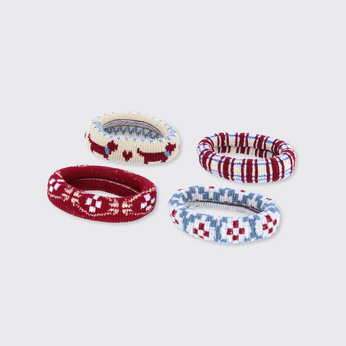 Cloud Soft Set of 4 Hair Bands - Red