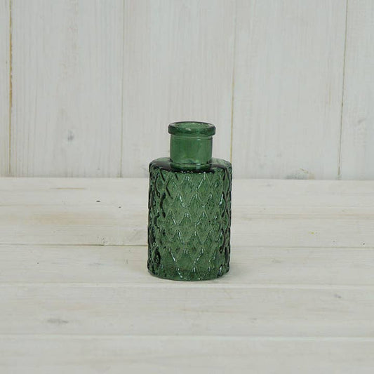 Green Mini Geometric Glass Bottle (9.2cm)