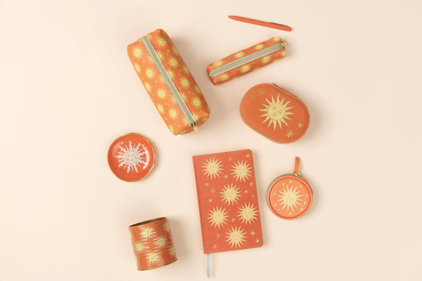 Pen & Pouch Set - Terracotta Sun