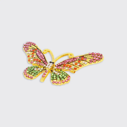 Butterfly Brooch - Pink/Green