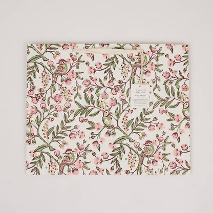 Hand Block Printed Gift Bags (Large) - Blush Refresh