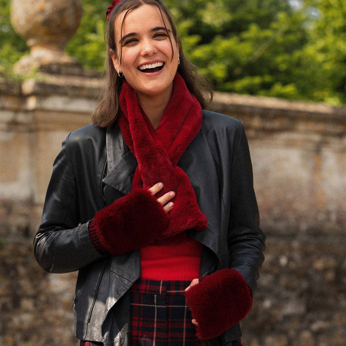 Faux Fur Fingerless Gloves