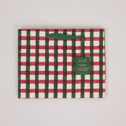 Block Printed Gift Bags (Medium) - Holly Green