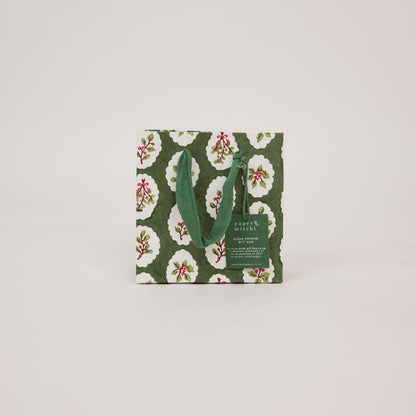 Block Printed Gift Bags (Small) - Holly Green