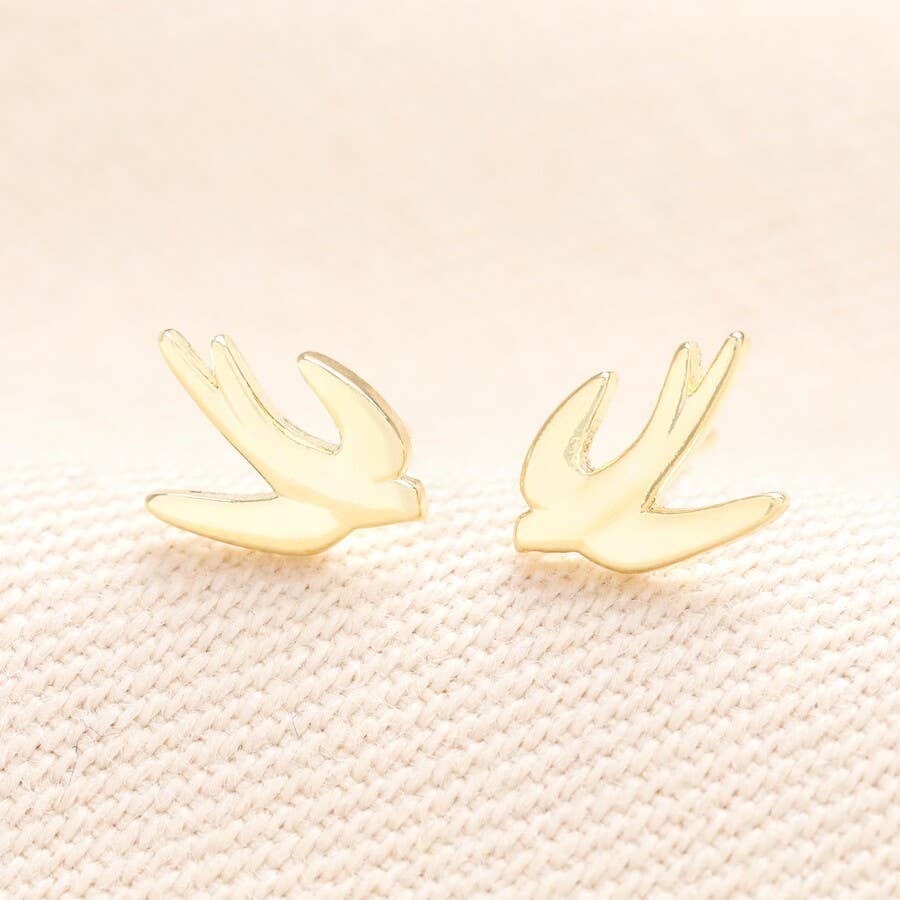 Swift Bird Stud Earrings in Gold
