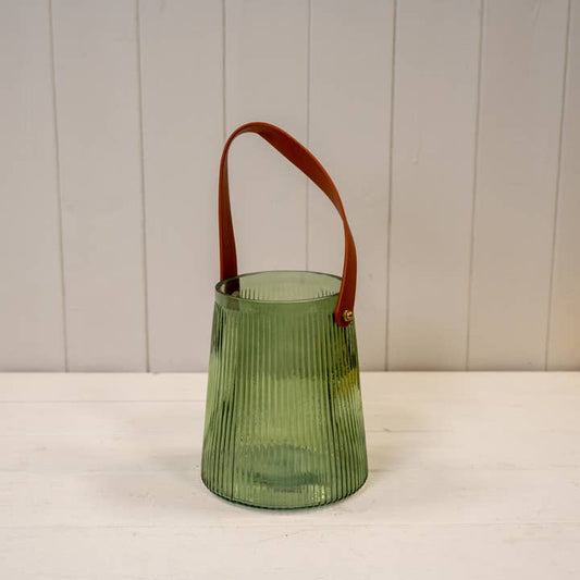 Vintage Green Glass Lantern (15.3cm)