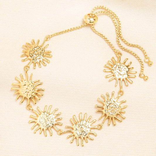 Multi Sun Charm Bracelet in Gold