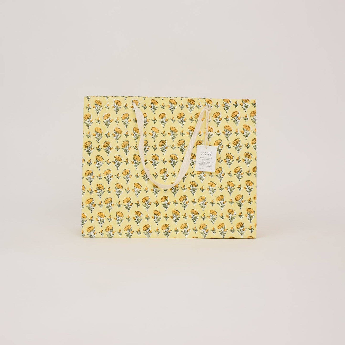 Hand Block Printed Gift Bags (Large) - Sunshine Refresh