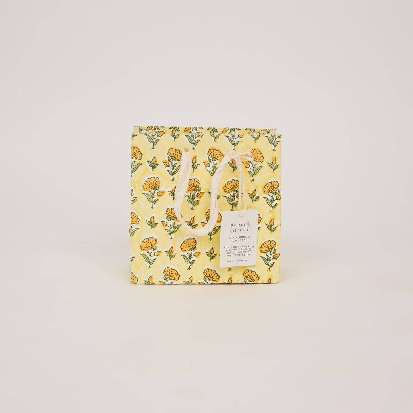 Hand Block Printed Gift Bags (Small) - Sunshine Refresh