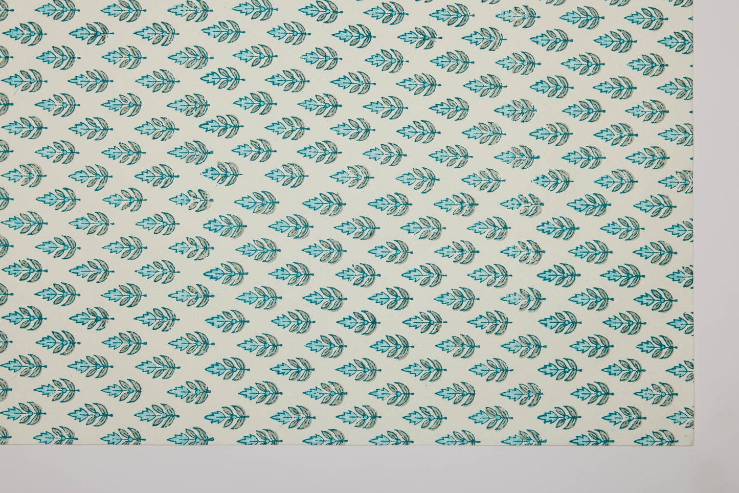 Block Printed Wrapping Paper Sheets - Buti Turquoise