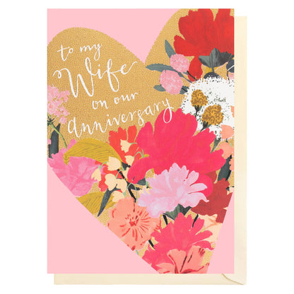 Wife Floral Heart | Anniversary Card