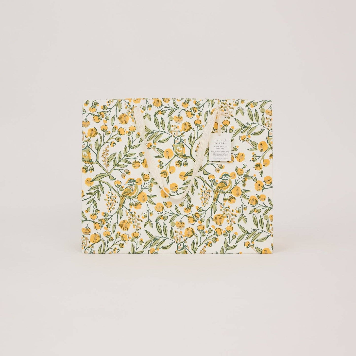Hand Block Printed Gift Bags (Large) - Sunshine Refresh