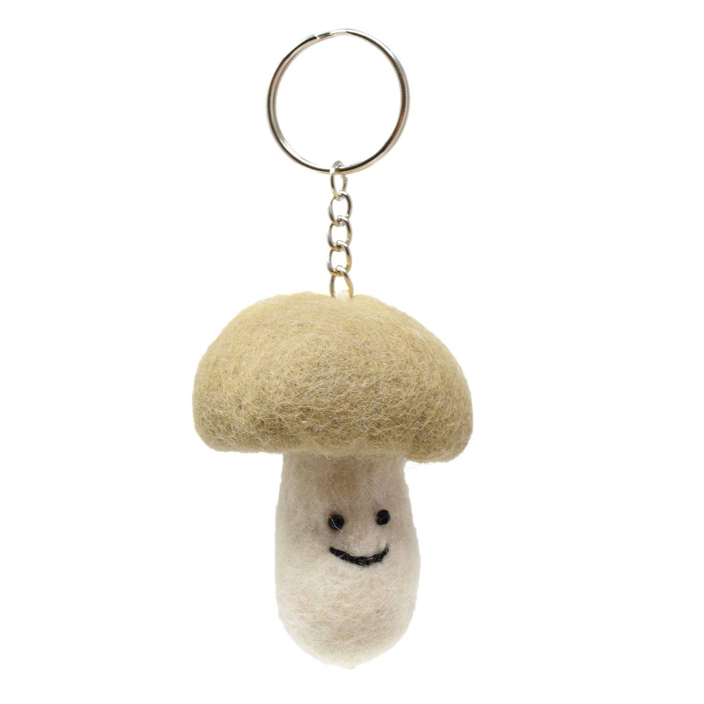 Felt Keychain - Brown Mushroom Keyring