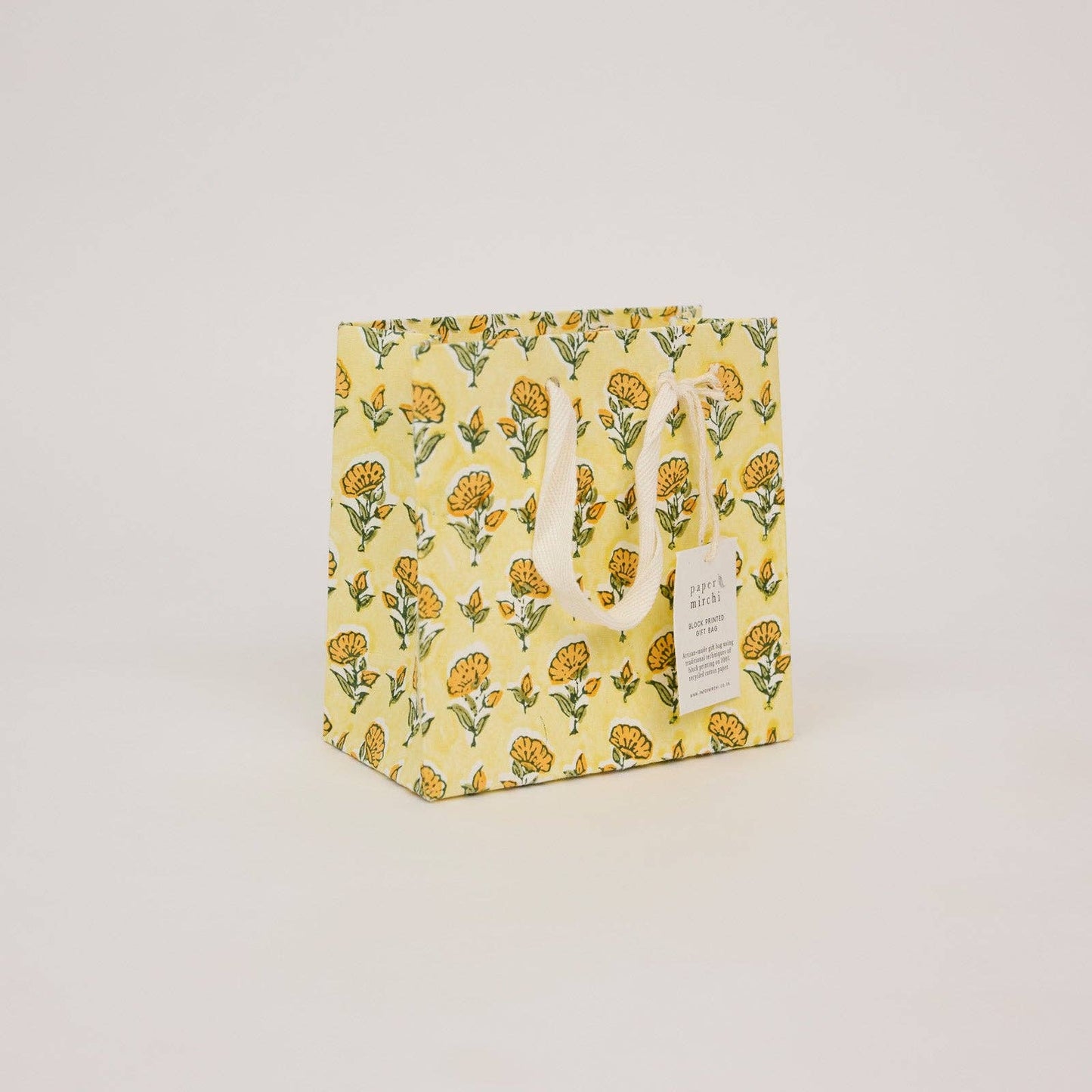 Hand Block Printed Gift Bags (Small) - Sunshine Refresh