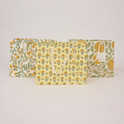 Hand Block Printed Gift Bags (Medium) - Sunshine Refresh