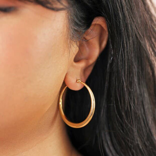 Gold Stainless Steel Large Chunky Hoops