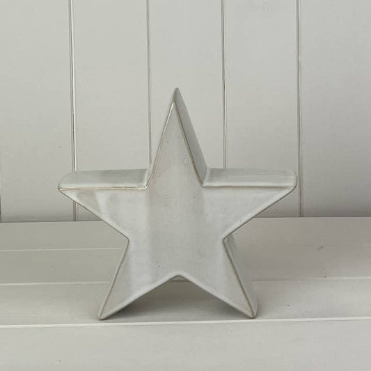 Glazed Ceramic Star Ornament with Textured Detail (19.5cm)