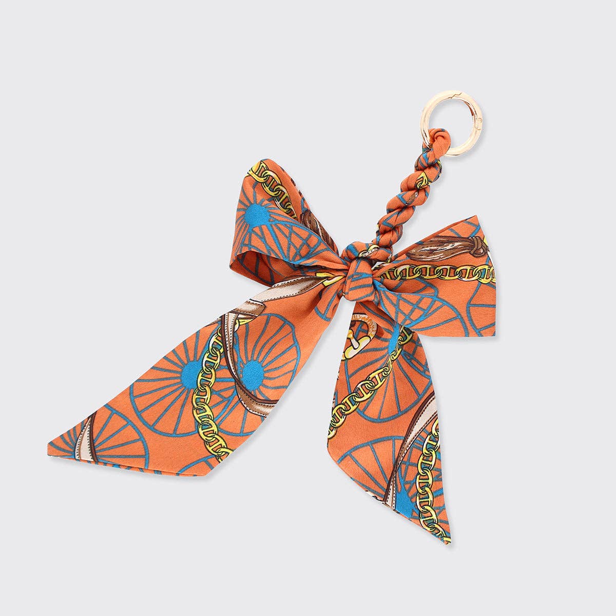Milan Key Chain - Rust/Teal