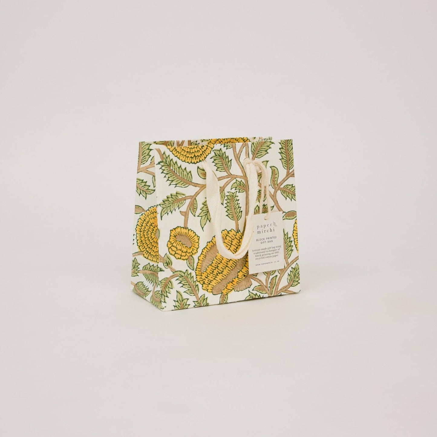 Hand Block Printed Gift Bags (Small) - Sunshine Refresh