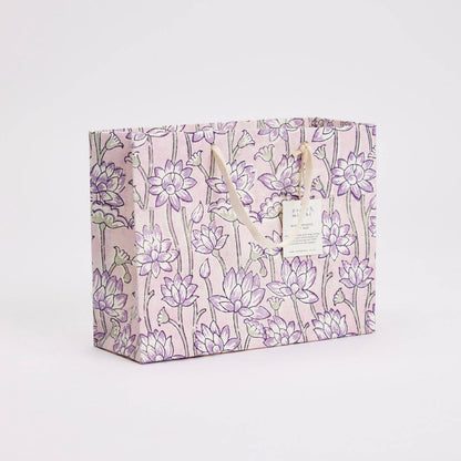 Block Printed Gift Bags (Medium) - Lavender