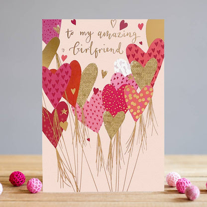 Girlfriend Heart Balloon Card | Valentine Cards | Love Card